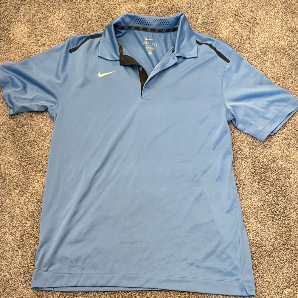 Nike Men’s Sky Blue Polo with Black Accents